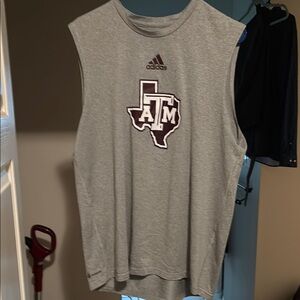Adidas Gray Texas A&M Logo Sleeveless Top